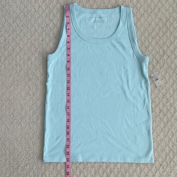 Talbots Ribbed Tank Top Blue Ice Size M NWT Wardrobe Staple Summer Classic Soft - Picture 10 of 11